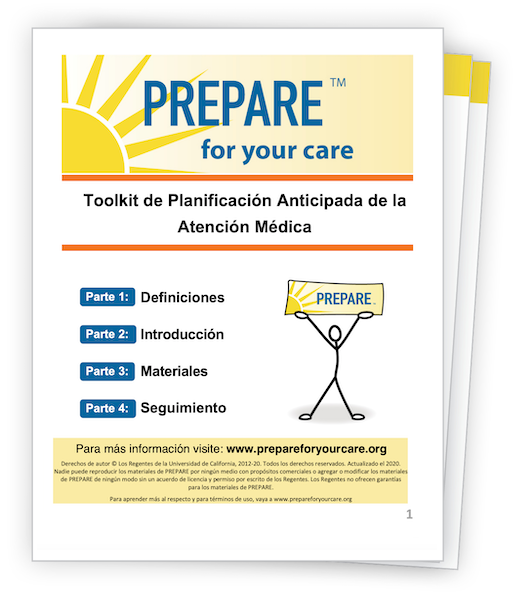 Toolkit de herramientas de PREPARE para la planificación anticipada de la atención médica